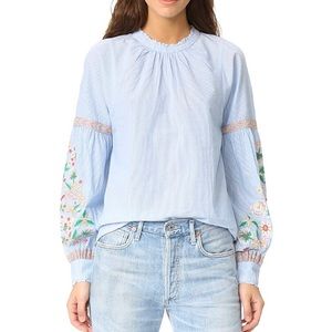 Anthropologie Antik Batik Embroidered Blouse